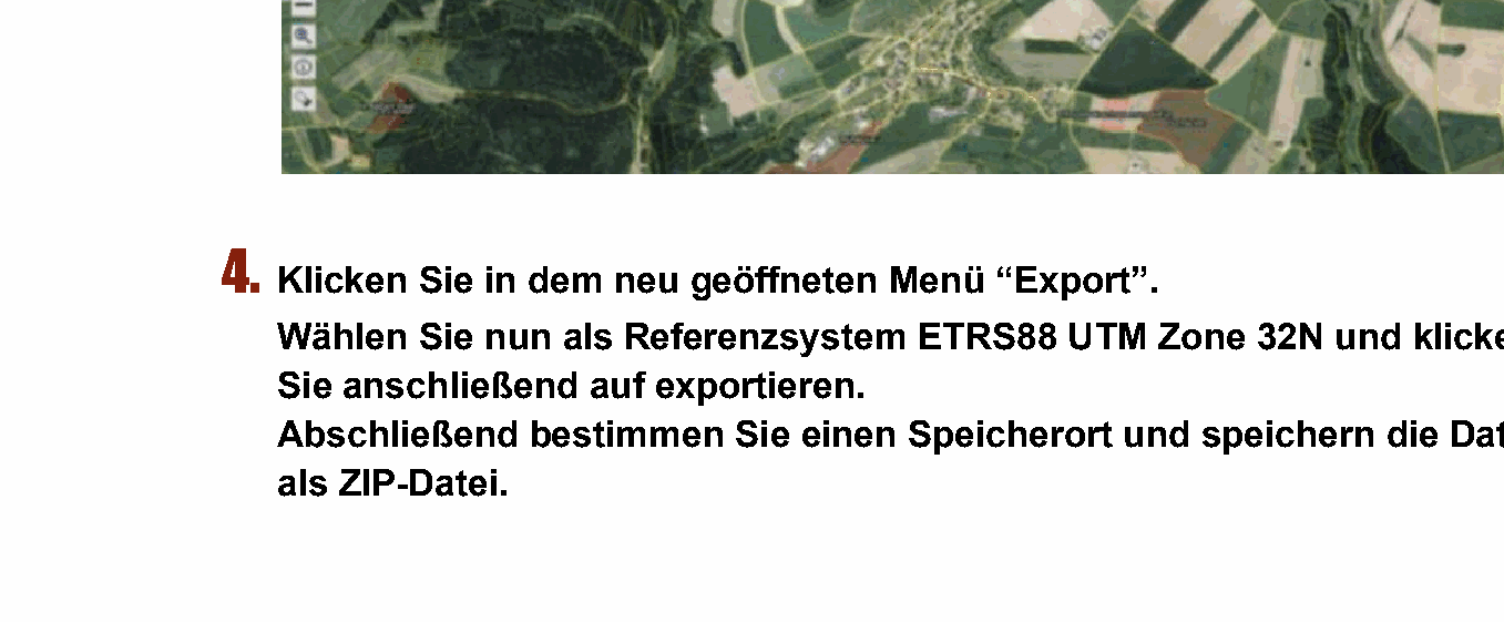 FIONA Export-Dialog mit Referenzsystem-Auswahl