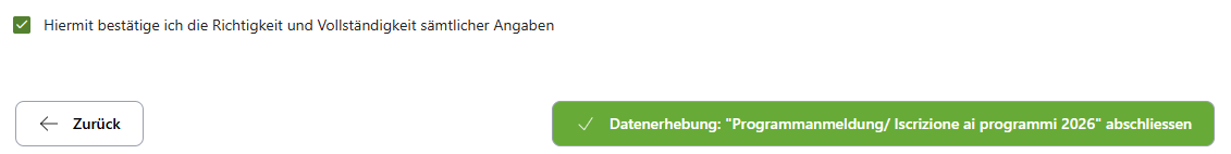 Abschluss-Button der Datenerhebung